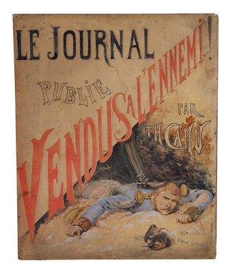 an old book with a picture of a man laying on the ground