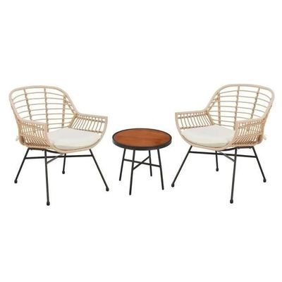 1 Salon de jardin SUMATRA - table basse + 2 fauteuils - Rési…