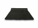 a close up of a black yoga mat on a white background