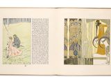 deux pages d'un livre sur lesquelles figurent un homme et une femme