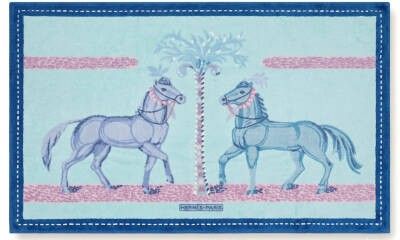 a painting of two horses and a man on a horse