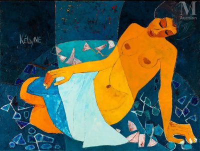 une image d'une peinture représentant une femme allongée sur un lit