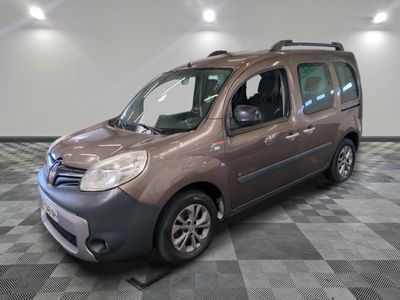 a picture of a brown van parked in a room