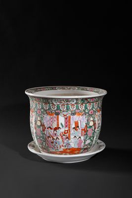 a chinese famille bowl and saucer