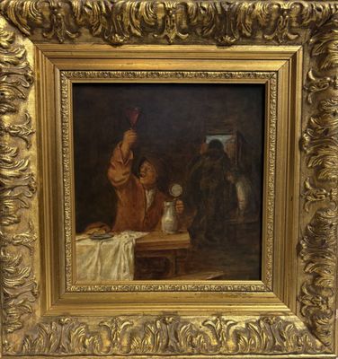 an image of a painting of a man holding a wine glass in his hand