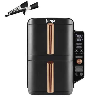the ninja air fryer is ready to be cooked in the oven