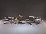 beaucoup d'avions qui volent dans le ciel
