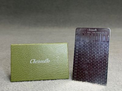 CHRISTOFLE Carte en métal argenté sous étui : Cotation sur 2…