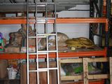 a ladder that is leaning against a wall in a room