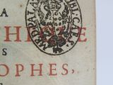 an old book with a picture of a seal on it