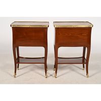 DUBUT. PAIRE DE TABLES DE SALON LOUIS XV en acajou massif à … (photo 5)