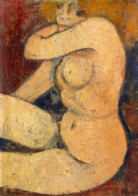 l'image d'un tableau représentant une femme nue assise sur une chaise