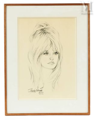 un dessin représentant le visage d'une femme aux cheveux longs