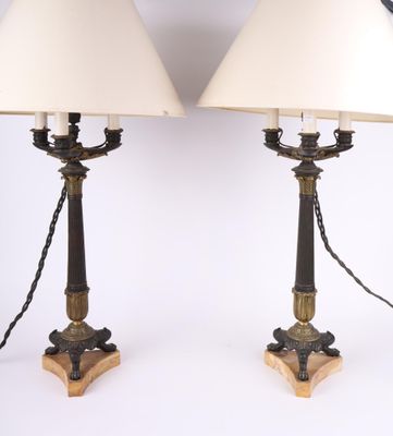 Paire de lampes. Epoque Restauration.