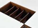 a wooden box that has a hole in it