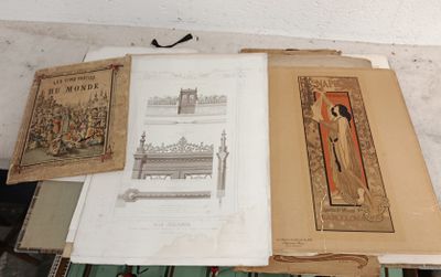 many old books on a table with pictures on them