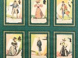several cards with pictures of people dressed in different outfits