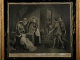 an old picture of a painting of a group of people in a room