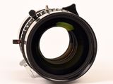 a close up of a camera lens on a white background