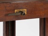 a close up of a window with a handle on it