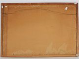 an image of a piece of brown paper hanging on a wall