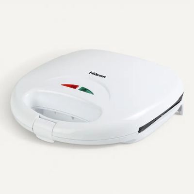 une image représentant un grille-pain blanc orné d'un motif rouge, vert et blanc