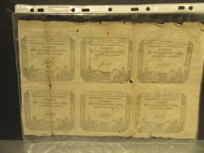 Planche D'Assignats DE 50 Sols 25 - 35 Euro