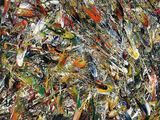 une peinture abstraite comportant de nombreuses couleurs et formes différentes