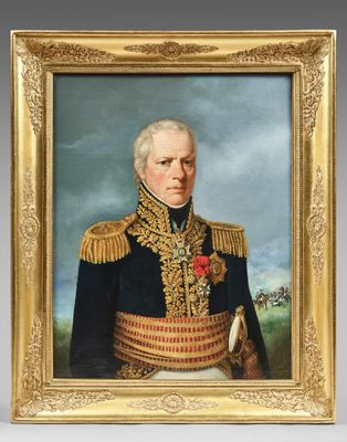 portrait of a man in a military uniform in a gold frame