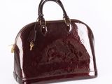 a close up of a handbag on a white background