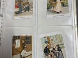 four pictures of people in a book on a table