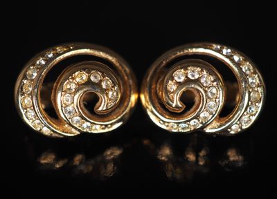 GROSSE Paire de clips d'oreilles de forme tourbillon en méta…