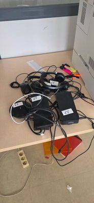 a lot of wires that are sitting on a table