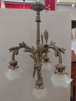 Lustre en bronze à quatre bras de lumière, décor de feuillag… (photo 3)