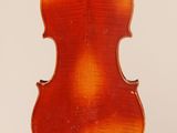 an old violin with a wooden back and a long neck