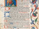 an illuminated manuscript with a depiction of the nativity of jesus