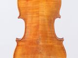 an old violin with a wooden back and bow on a white background