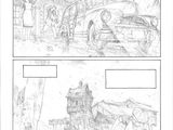 une page d'une bande dessinée sur laquelle figurent une voiture et un homme à l'arrière-plan