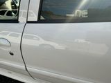 a white car that is parked on the side of the road