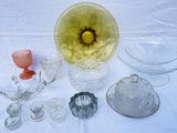 a lot of glass items that are on a table