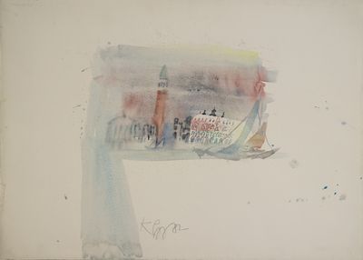 une aquarelle représentant un voilier sur l'eau