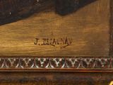 an image of a painting of a man with a hat and a cane