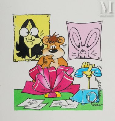 une image représentant un chat au téléphone, tirée d'un dessin animé