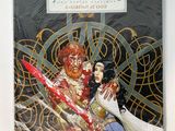the cover of a comic book with an image of a man and woman holding swords