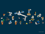 a lot of legos that are on a blue background