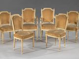 set of six louis xvi style dining chairs