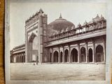 an old picture of an old building with arches and domes