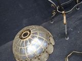 two lamps that are sitting on a table