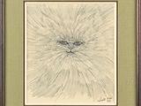 une image représentant le dessin du visage d'un chat dans un cadre