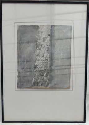 tableau représentant un arbre dans un cadre noir sur fond blanc